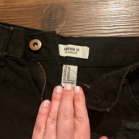 Distressed Black Denim Shorts - Picture 3 of 3